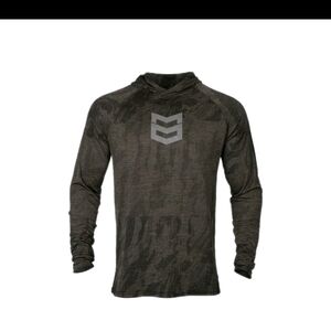 Mountain Ops Vanquish Hoodie Black Camo Mens L UPF 50+ EUC